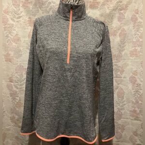 Under Armour Heatgear Gray/White Sweatshirt with Peach Zipper